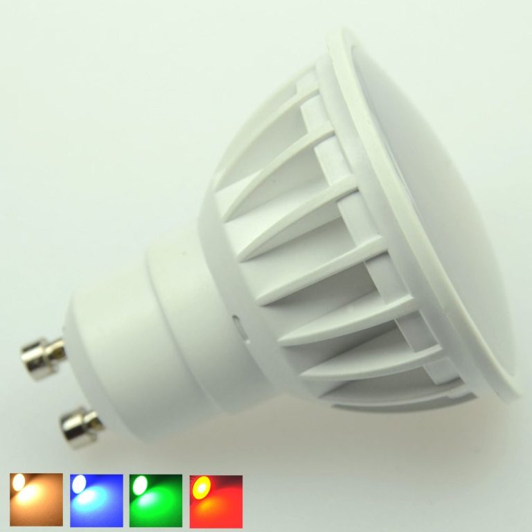 LED-Lampe mit verschiedenen Farboptionen in einer Reihe von Symbolen.