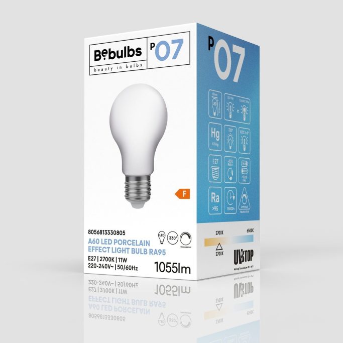 E27 LED Leuchtmittel in Porzellan Optik