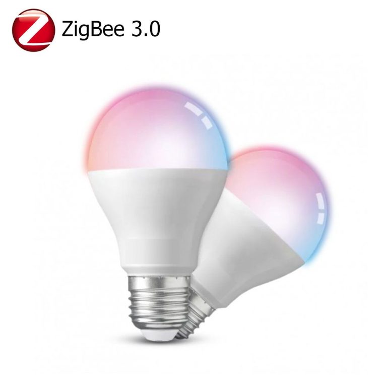 Zwei LED-Glühbirnen mit Farbwechsel und ZigBee 3.0-Kompatibilität.