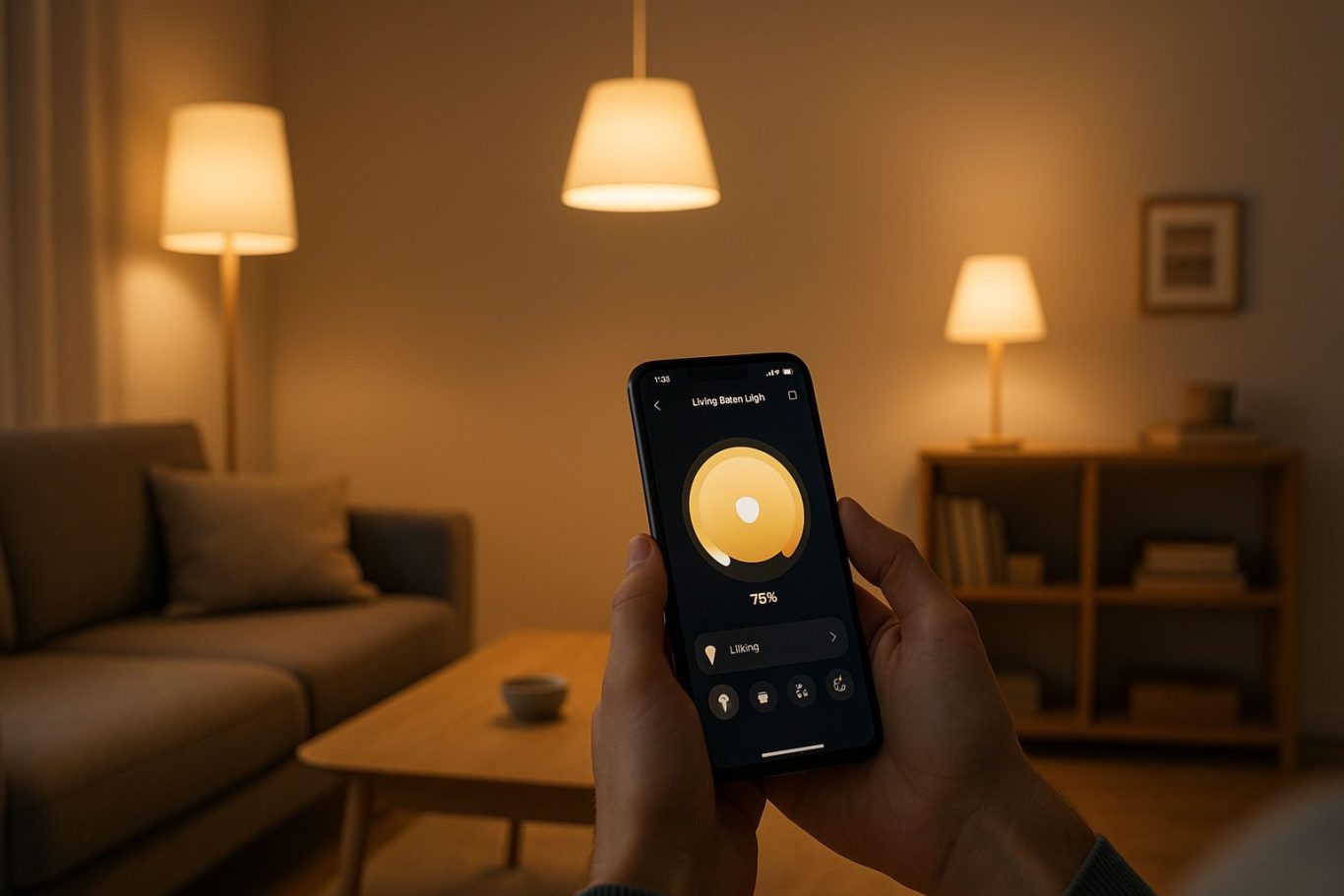 Smartphone steuert Zigbee-Lampen im Wohnzimmer – erklärt, ob ein Handy Zigbee direkt nutzen kann