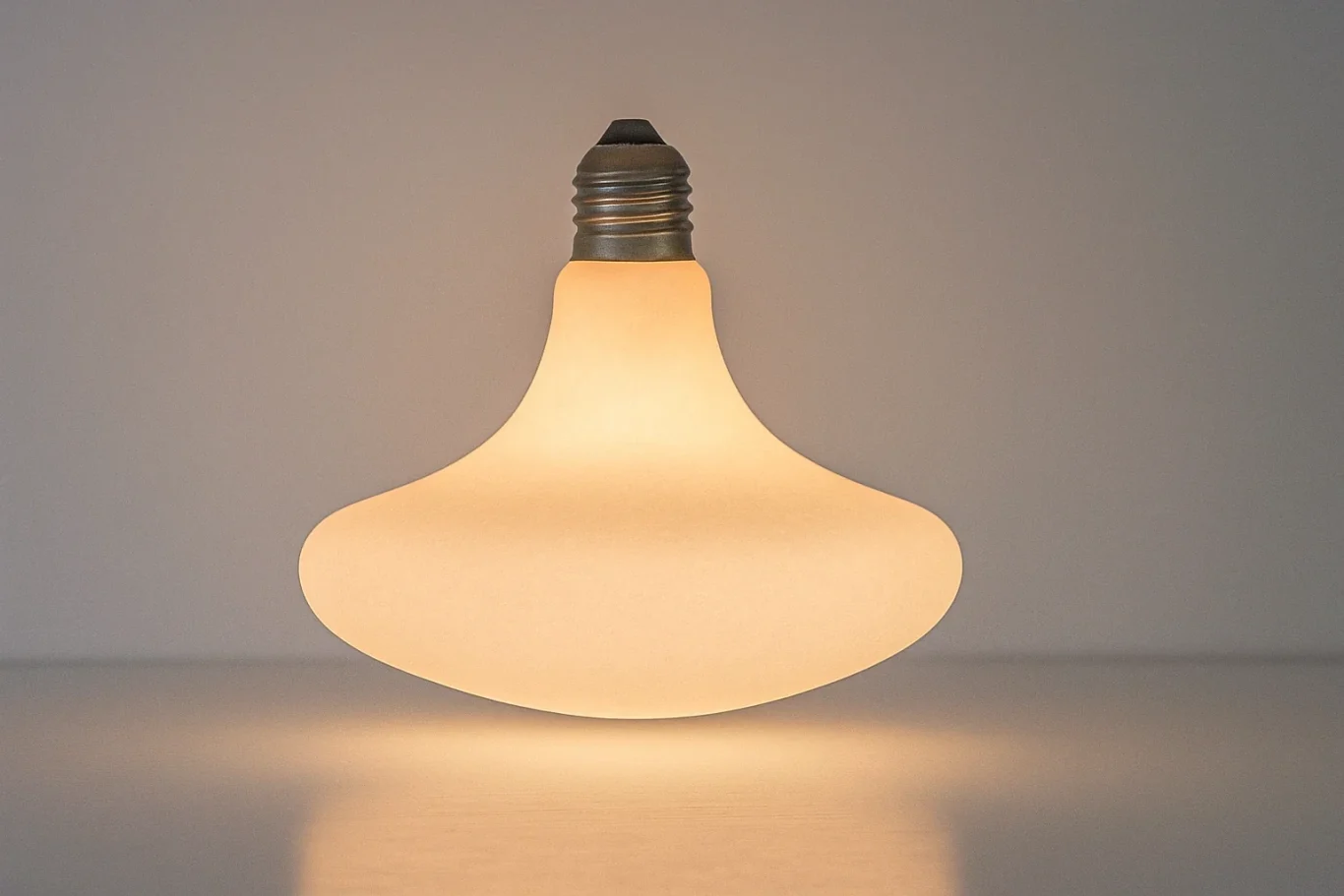 LED-Leuchtmittel in Porzellan-Optik mit E27-Sockel – seidenmatt weiße Oberfläche mit weicher, diffuser Lichtwirkung.