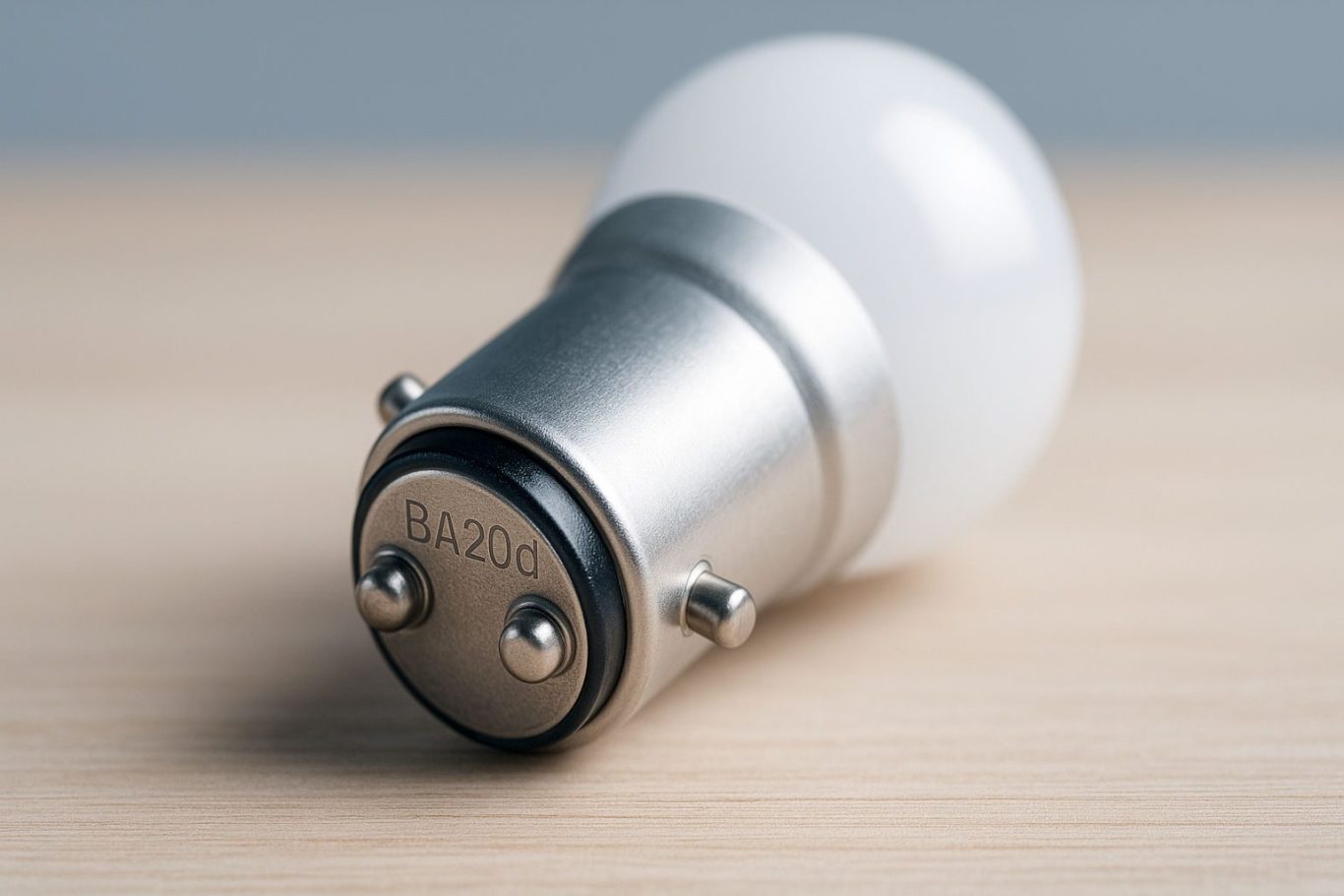 LED-Lampe mit BA20d-Sockel – zeigt Aufbau und Bedeutung des BA20d Lampensockels
