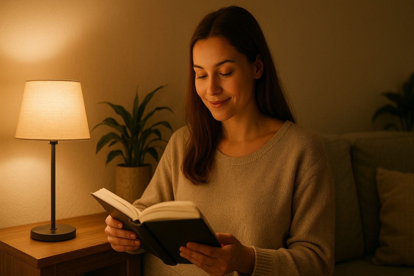 Wohnraum mit warmweiß leuchtender Filament-Glühbirne – zeigt, welche Glühbirne augenfreundlich ist