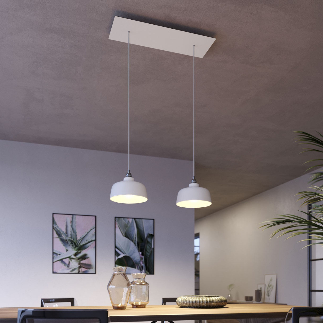 Verschiedene Lampenbaldachine aus Metall, Holz und Porzellan für Pendel- und Designerleuchten
