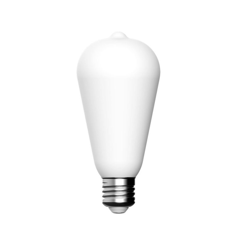 Weißer LED-Lampenbulb mit E27-Fassung.