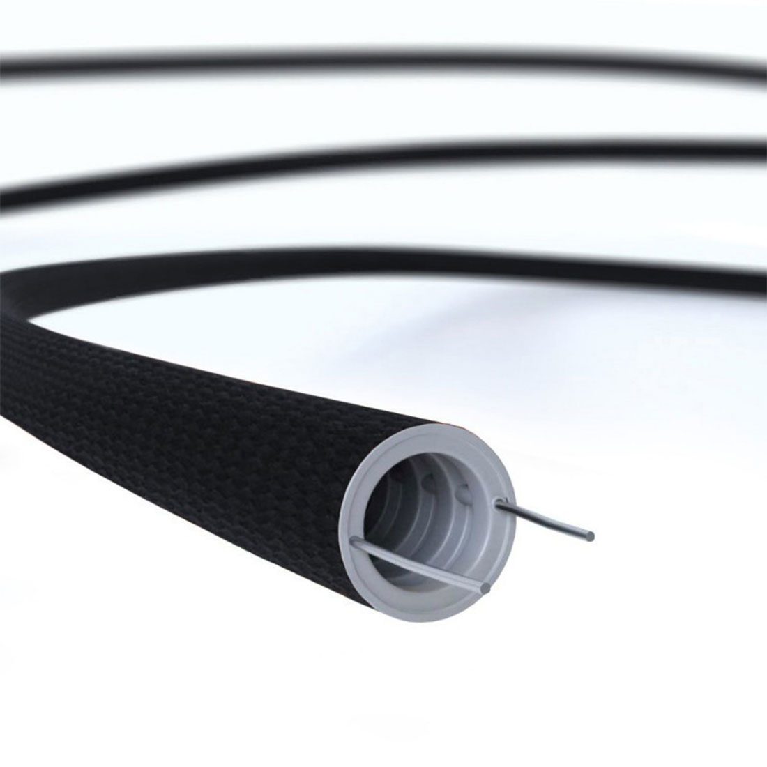 Creative-Tube, Durchmesser 20 mm, in Seideneffekt RM04 schwarz, mit modularer Kabelkanal