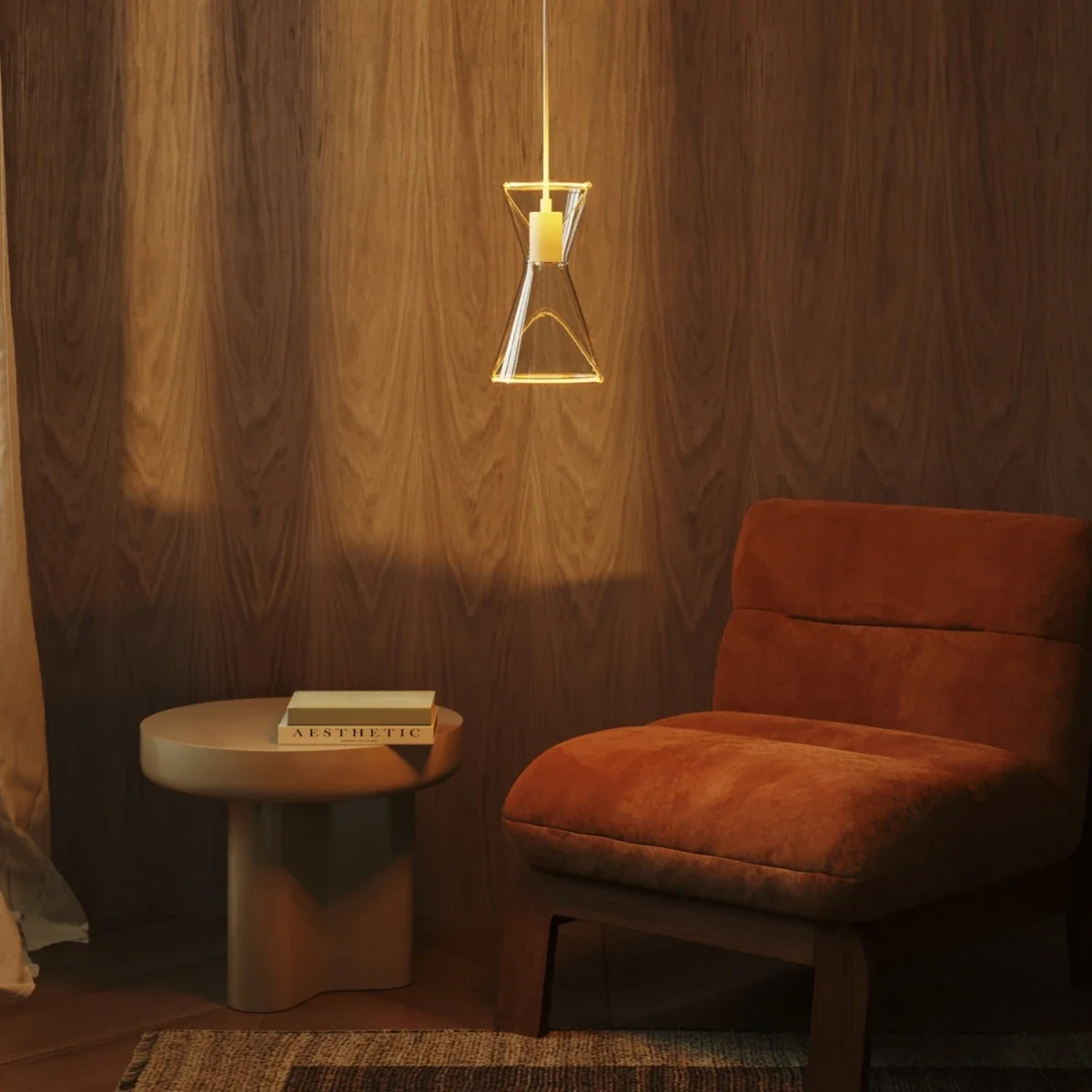 Ghost Line G08 – Designlicht von DELiver-light Ghost Line G08 LED Doppelkegel als offene Designleuchte im Wohnraum