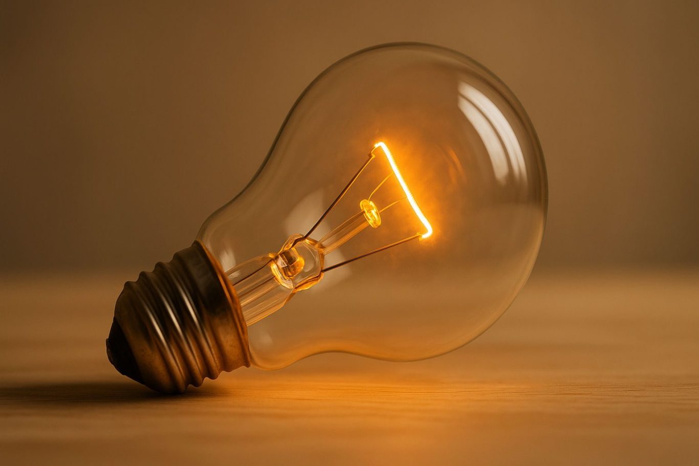 Klassische Glühbirne mit glühendem Wolframdraht – erklärt, warum der Draht aus Wolfram besteht